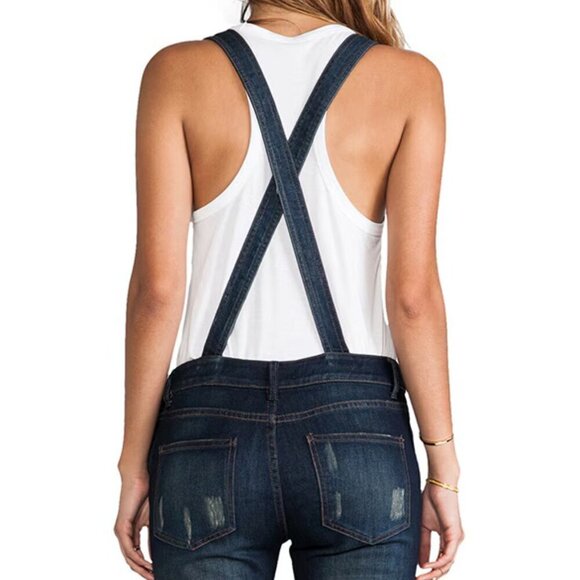 Free People Cross Strap Denim Overalls 26 - Picture 5 of 15